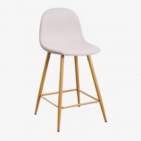 Banqueta Alta Glamm Madeira Natural & Beige Creme & ↑65 Cm - Sklum