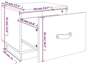 Mesas de cabeceira 2 pcs 40x34x35 cm pinho maciço castanho mel