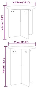 Mesa de centro 2 pcs Natural 41,5 x 41,5 x 41 cm