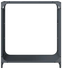 Suporte para lenha 60x28x65 cm aço laminado a frio antracite