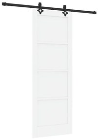 Porta Deslizante vidaXL com Conjunto de Ferragens Branca 78x211 cm Mad