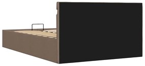 Estrutura cama hidrául.+ LED 140x200cm tecido cinza-acastanhado