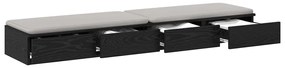 Gavetas pretas para cama VidaXL 140x36,5x16,5 cm em madeira de engenha
