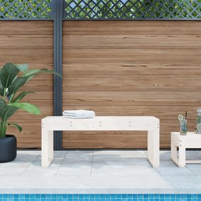 Banco de jardim 110x38x45 cm madeira de pinho maciça branco