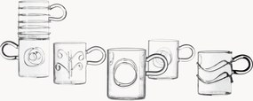 Chávenas de café expresso em vidro de borossilicato artesanais Deco' Clear, conjunto de 6