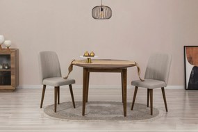 Conjunto de Mesa de Jantar Extensível e Cadeiras Vina – Branco Creme –
