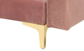 Sofá de canto 4 lugares em veludo rosa à direita ABERDEEN Beliani