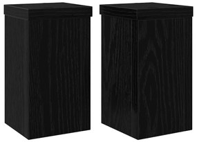 Suportes para Plantas 2 pcs Carvalho Preto 10x10x18 cm Madeira Revesti