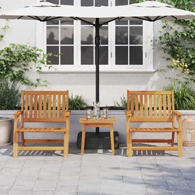 vidaXL Cadeiras de Jardim com Mesa 3 pcs Madeira Sólida Acácia
