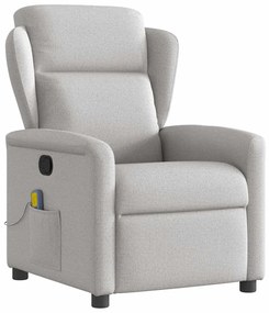 Cadeira de massagem reclinável tecido cinzento