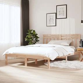 Estrutura de cama casal 135x190 cm madeira maciça