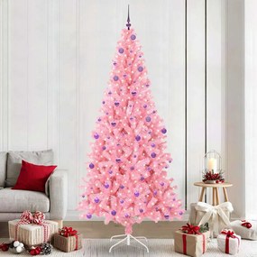 vidaXL Árvore de Natal com 300 LEDs com suporte Rosa 240 cm PVC