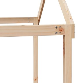 Cama alta c/ escada e telhado 80x200 cm pinho maciço