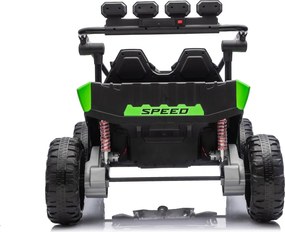 Buggy elétrico para Crianças 24V, 4x200W, 2 lugares TURBO 23, Rodas Espuma EVA, Assento Couro ecológico Verde