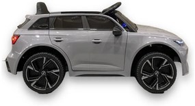 Carro elétrico para crianças Audi RS6 12v, módulo de música, assento de couro, pneus de borracha EVA Cinzento