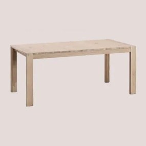 Mesa De Jantar Retangular 170-250x95 Cm Extensível Em Madeira Quëbi Madeira Natural - Sklum