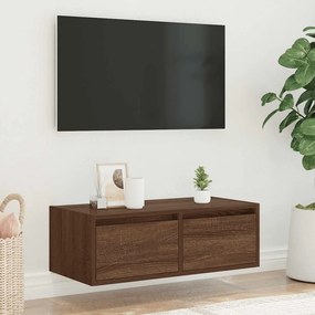 Móvel de TV com luzes LED 75x35,5x25 cm cor carvalho castanho