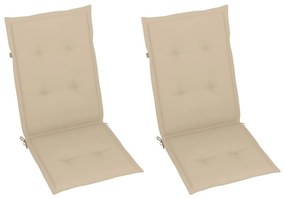 Cadeiras jardim reclináveis c/ almofadões 2 pcs acácia maciça