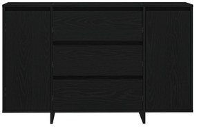 Sideboard Preto Carvalho 120x41x75 cm Madeira de Engenharia