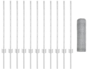 Postes de Cerca 11 pcs U-Channel 80 cm Aço Galvanizado