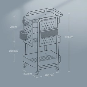 Carrinho de cozinha 32,3 x 49,4 x 73,9 cm branco