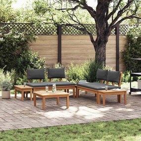 vidaXL Conjunto de Bancos de Jardim com cortinas 3 pcs