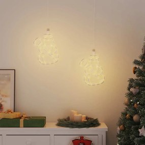 Luzes de Natal silhueta boneco neve 2 pcs 35 LEDs branco quente