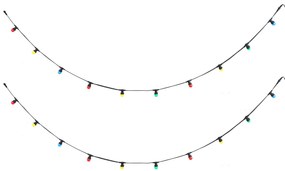 Fio de Luz Preto Extensível 10m com Ficha, incl. 20 Lâmpadas E27 IP64 - Lubber