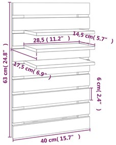 Prateleiras de montagem na parede 2 pcs pinho maciço preto