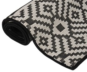 Tapete de tecido plano para exterior 200x280 cm riscas pretas