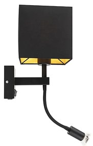 LED Candeeiro de Parede Inteligente Preto com USB incl. Wifi A60 e GU10 - Zeno Moderno