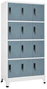 Cacifo aço 90x45x180 cm cinza-claro e cinza-escuro