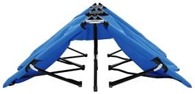 Espreguiçadeira/cama dobrável para 2 pessoas aço azul