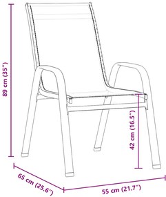 Conjunto de Jantar de 9 Peças vidaXL Castanho Textilene e Aço