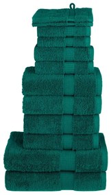 vidaXL 12pcs Conjunto toalhas banho premium SOLUND 600 gsm verde