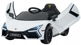Carro elétrico para Crianças Lamborghini Revuelto 12V 4x4 Rodas Espuma EVA, Assento couro ecológico Branco