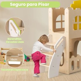 Conjunto de escalada e escorrega com escada, aro de basquetebol, túnel e bola para crianças a partir dos 3 anos, 169 x 125 x 98 cm, multicolor