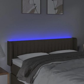 Cabeceira de cama c/ luzes LED 147x16x78/88cm cinza-acastanhado