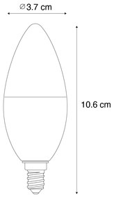 Lâmpada LED inteligente E14 regulável C37 4,9W 470 lm 2700K-6500K