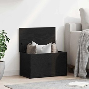 Caixa de Armazenamento vidaXL com Tampa em Carvalho Preto 60x35x35 cm Madeira Engenharia