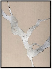 Quadro em tela pintado à mão emoldurado Wild Horizon Silver