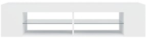 Móvel de TV com luzes LED 135x39x30 cm branco