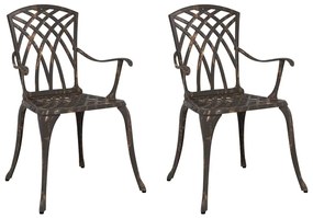 Cadeiras de Jardim vidaXL 2 pcs Alumínio Fundido Bronze