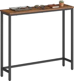 Mesa consola com tampo de uma só peça, 20 x 80 x 81,2 cm, castanho vintage