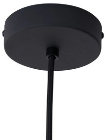 Candeeiro suspenso de design preto com vidro fosco 5 luzes - Vertical