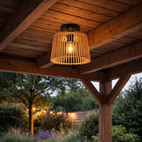 Candeeiro de teto exterior rústico em madeira IP44 - Jayla