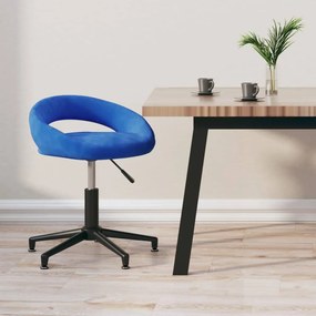 vidaXL Cadeira de escritório giratória veludo azul