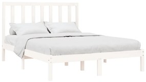 Estrutura de cama 120x200 cm madeira maciça branco