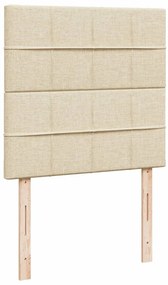 Cama com molas/colchão 90x190 cm tecido cor creme