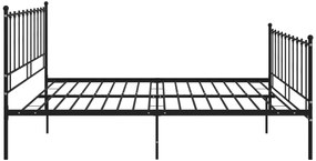 Estrutura de cama 200x200 cm metal preto